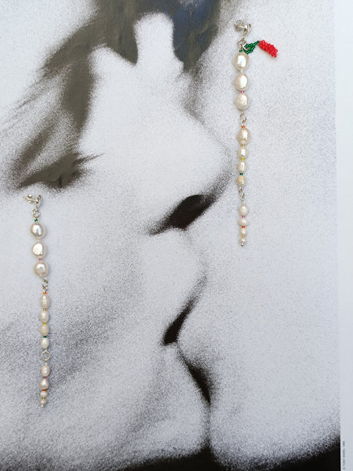 Aretes perlas ascendentes