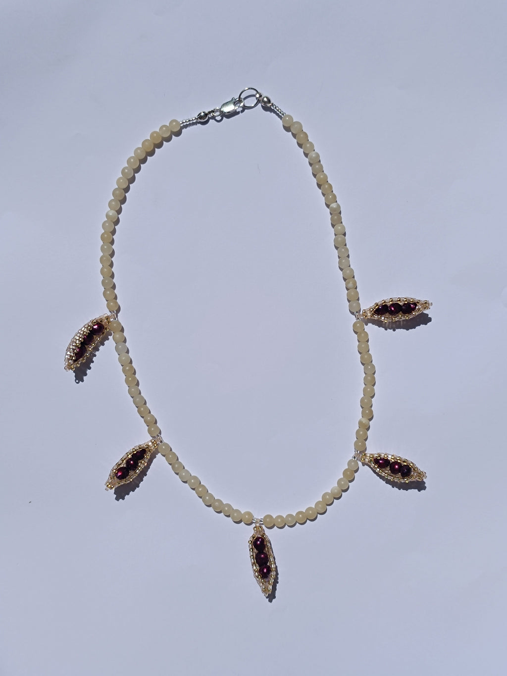 Collar Feijão preto y citrino