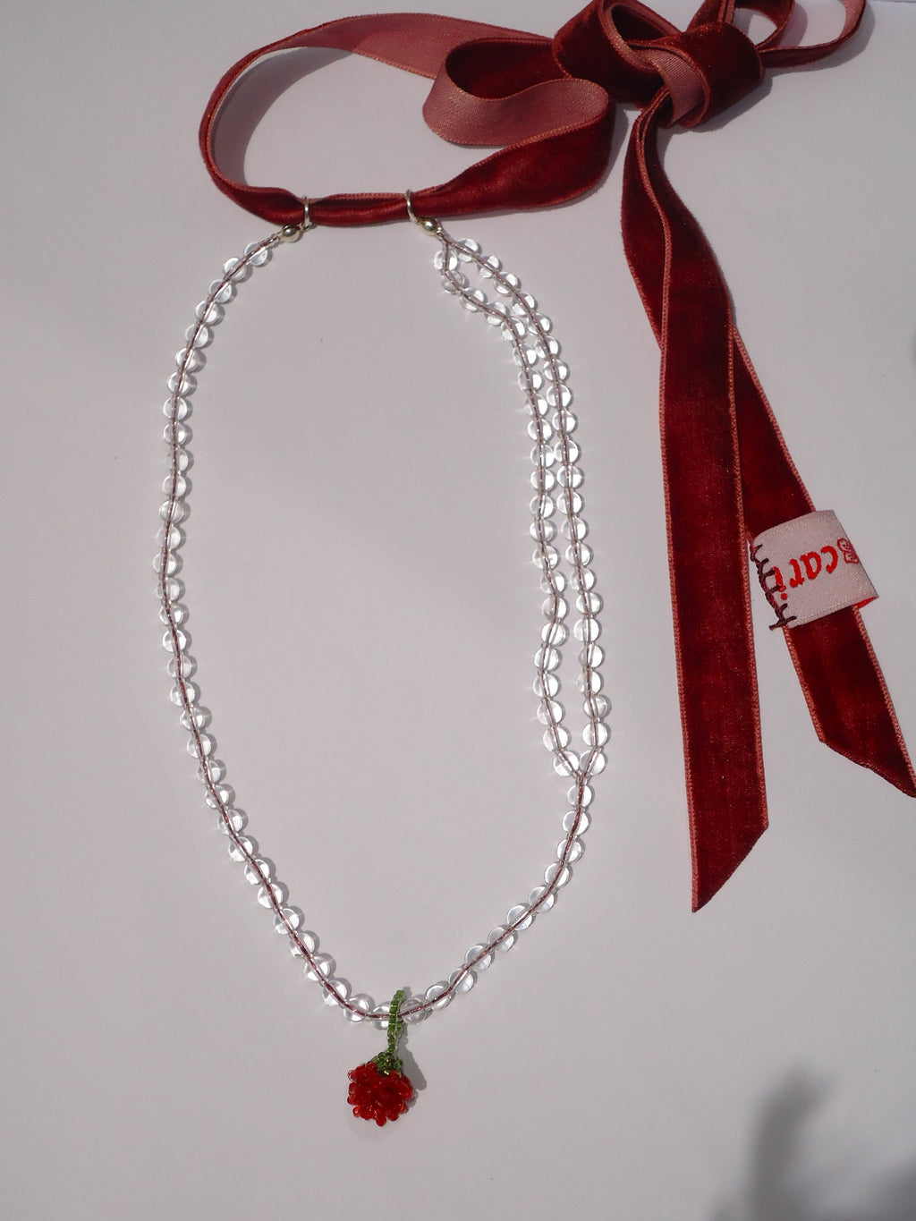 Collar Rosa y cuarzo cristal