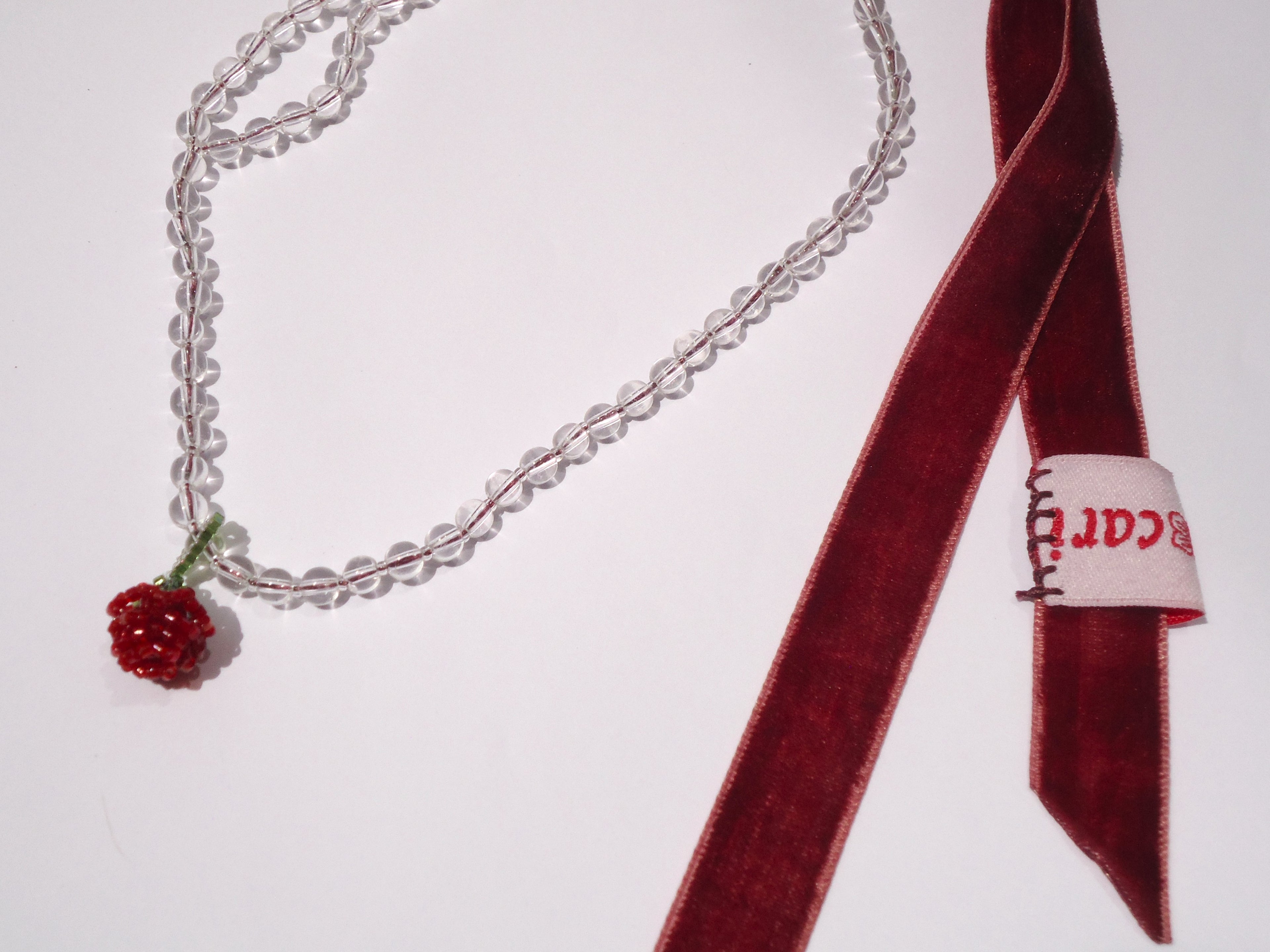 Collar Rosa y cuarzo cristal