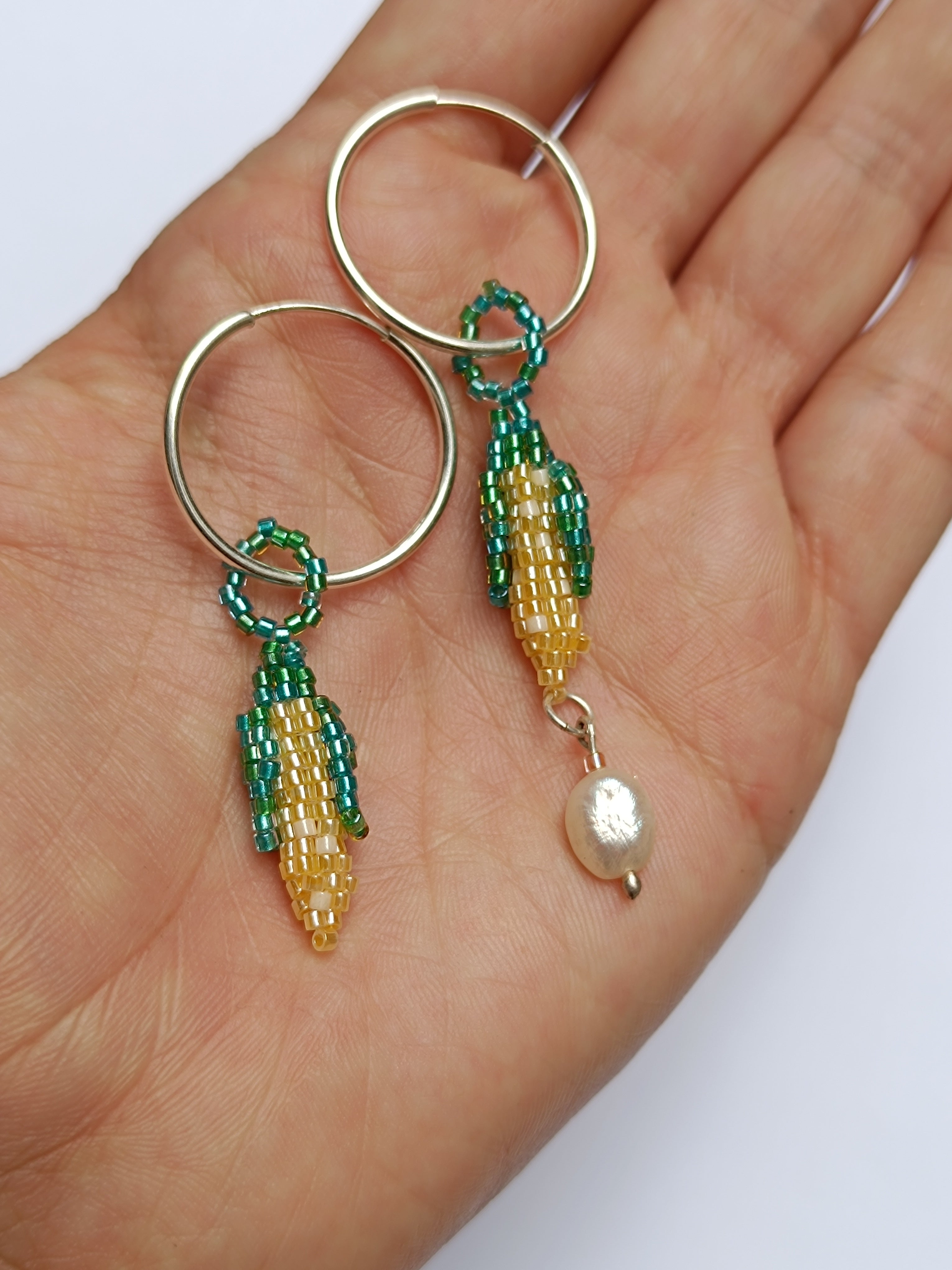 Aretes maíz y perla