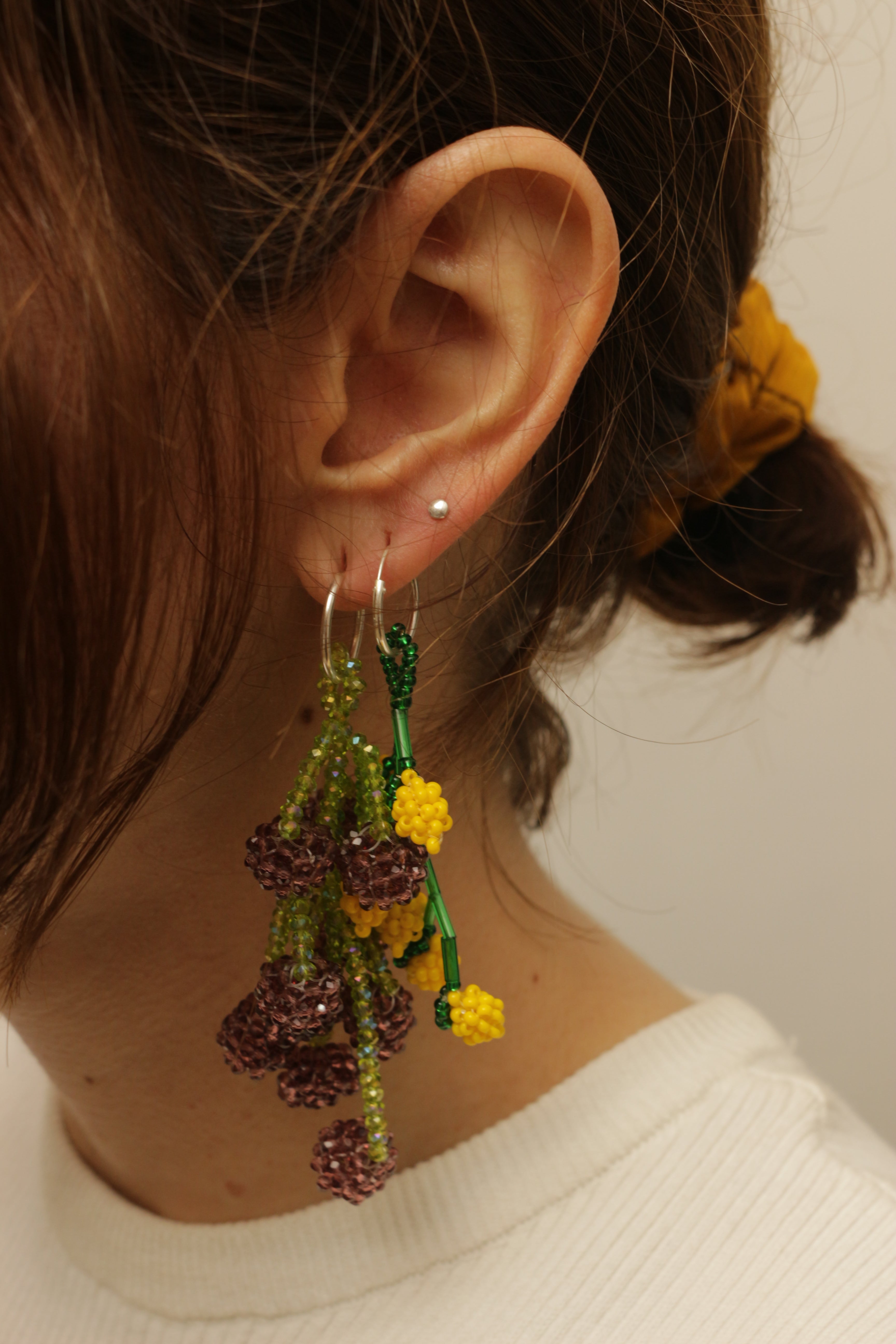 Aretes Racimos de uvas