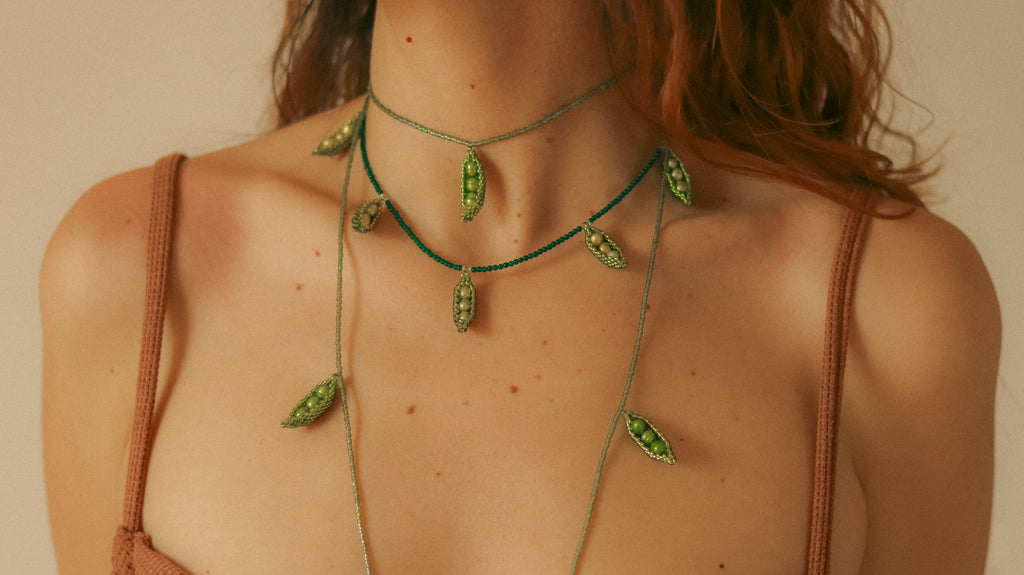 Collar Arvejas y Aventurinas