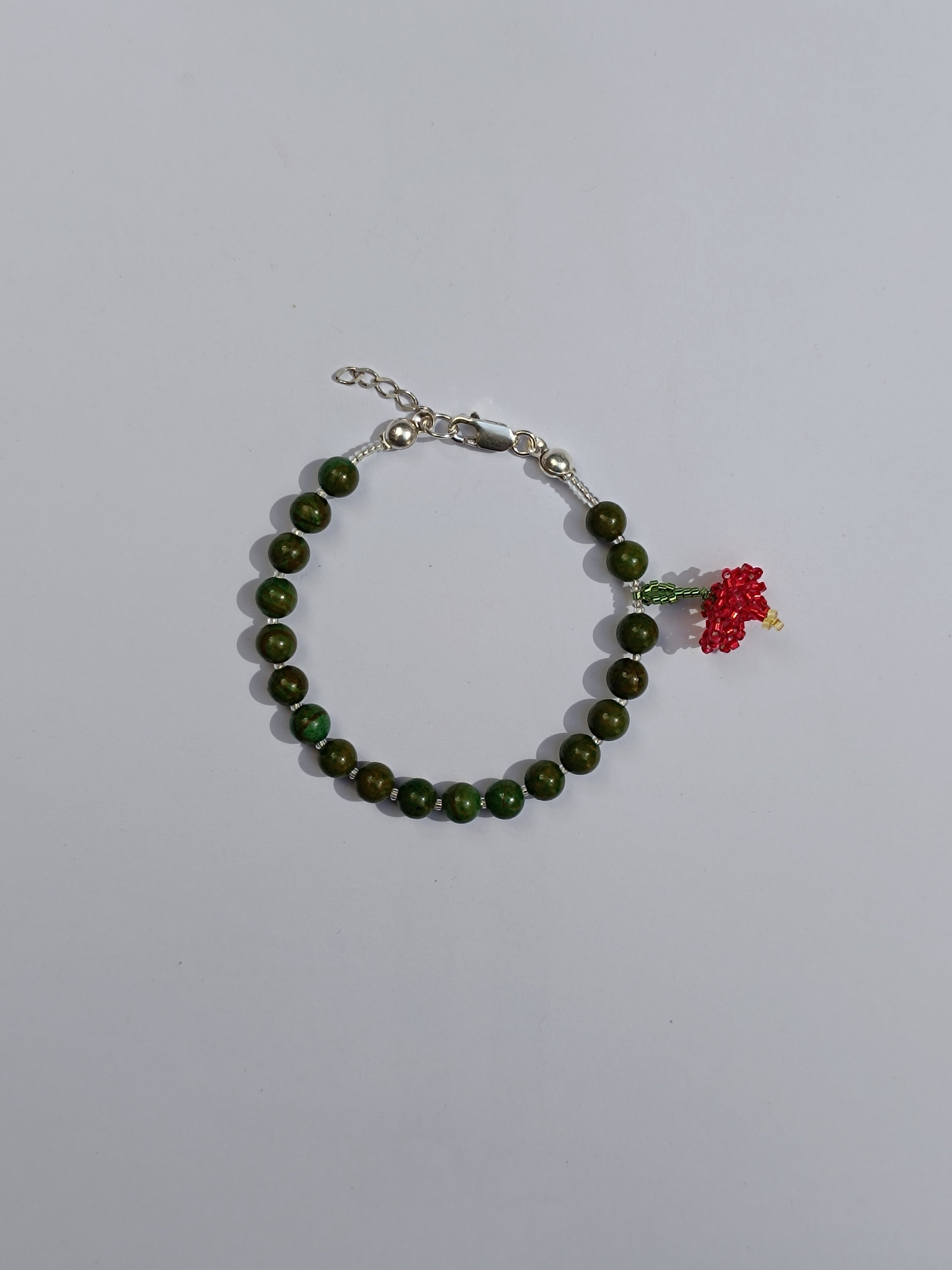 Pulsera Flor de hibisco ~ Jaspe