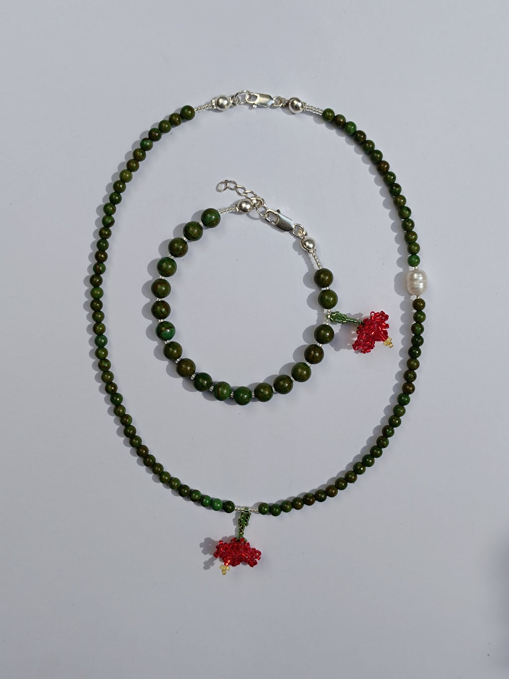 Pulsera Flor de hibisco ~ Jaspe