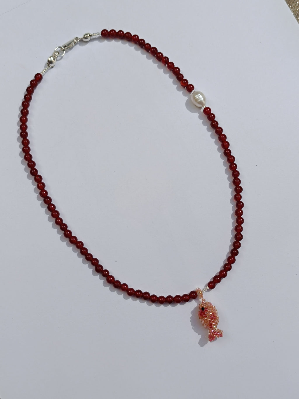 Collar Pez rosa ~ Cornalinas