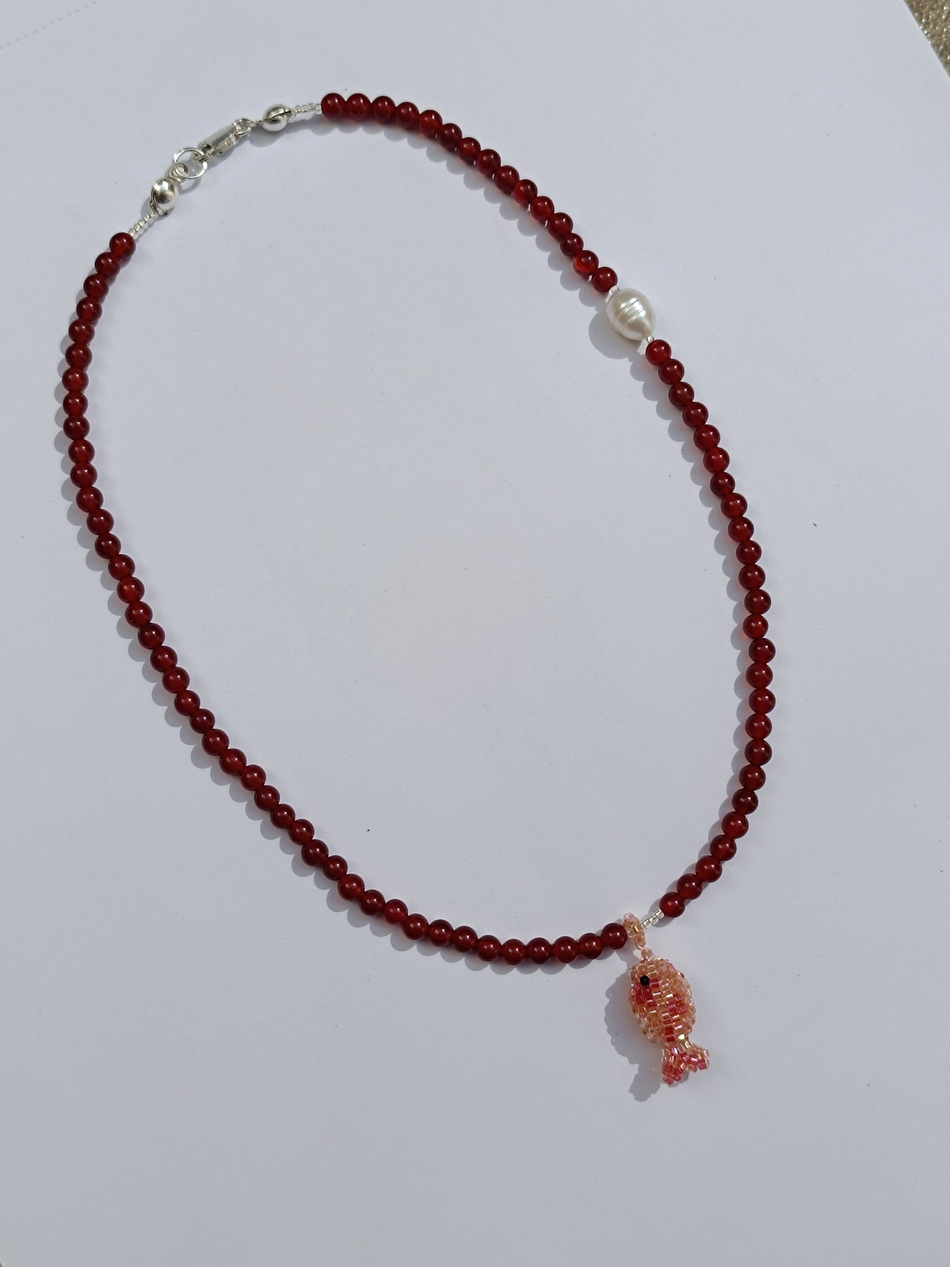 Collar Pez rosa ~ Cornalinas